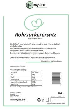 Preview: Rohrzuckerersatz Erythritol Bronze 300g
