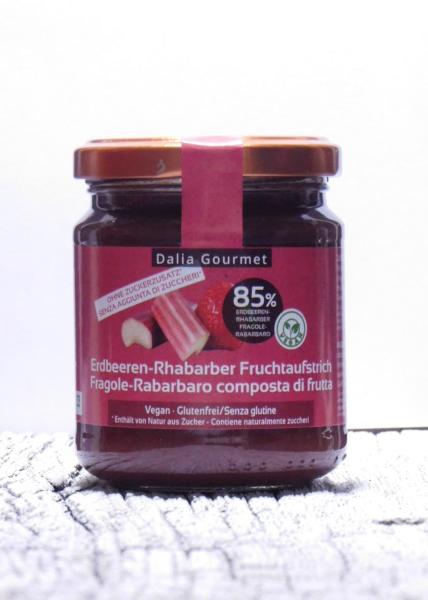 Dalia Gourmet Erdbeer-Rhabarber Fruchtaufstrich ohne Zuckerzusatz 220g