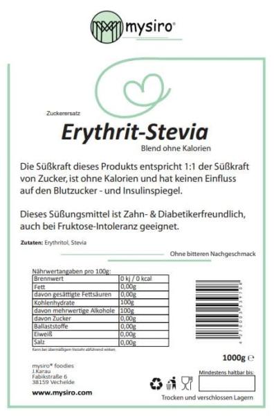 Erythrit-Stevia Blend ( Mix ) ohne Kalorien 1Kg